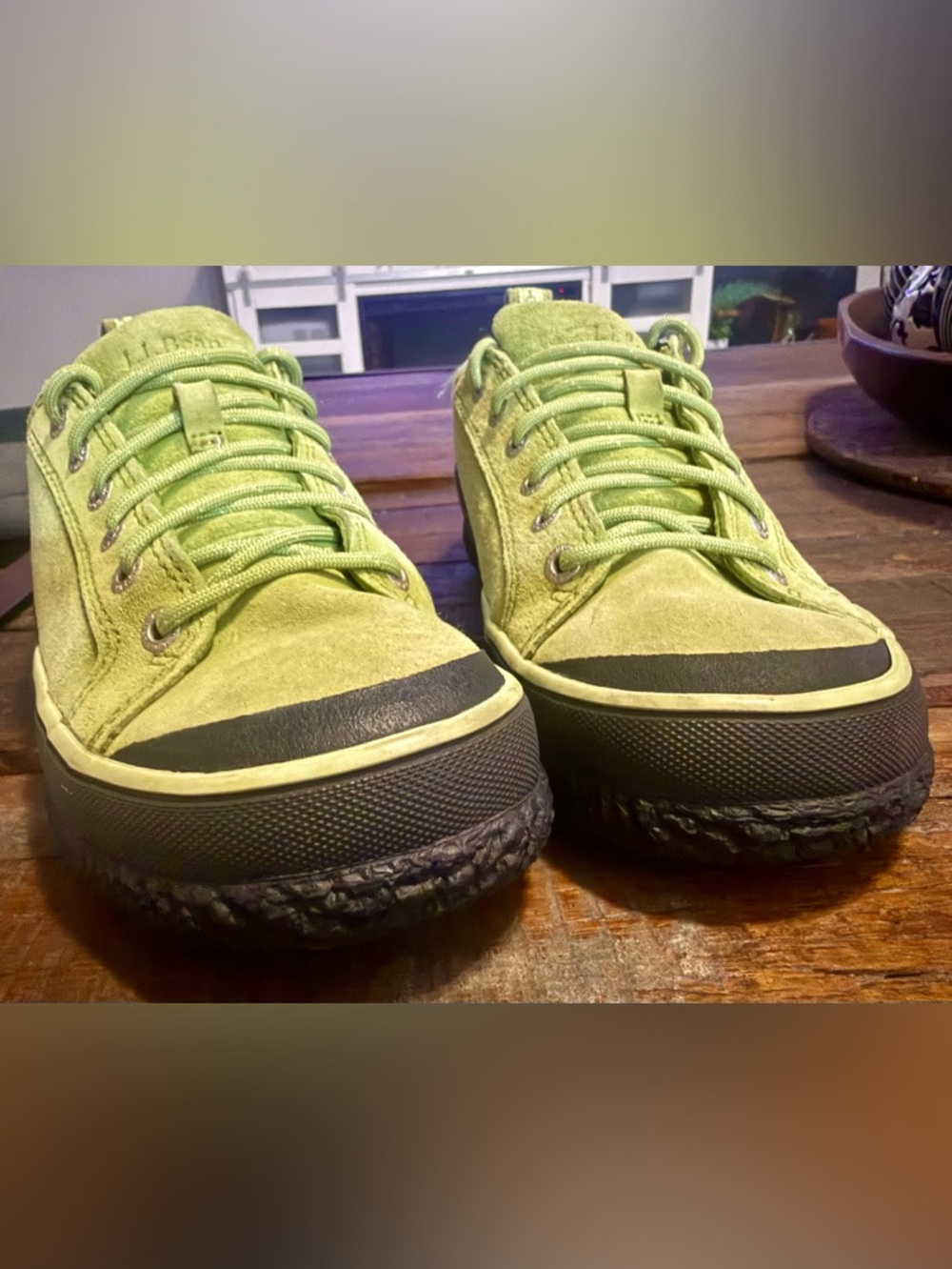 L.L. Bean Green Suede Casual Sneakers Women’s Size 8 wide (cushion+comfort) - Picture 5 of 8